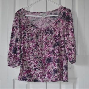 Loft Floral Low Neck Shirt